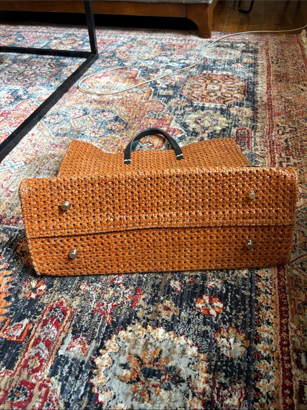 Clare V. Simple Tote Tan Rattan Leather RARE - Picture 5 of 10